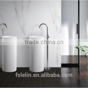 LELIN acrylic solid surface bathroom basin sink & artificial stone basin&quartz stone freestanding basin LOD-001