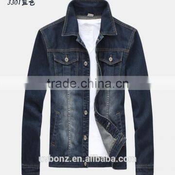 Mens denim jacket jean shirt jacket button jacket light blue