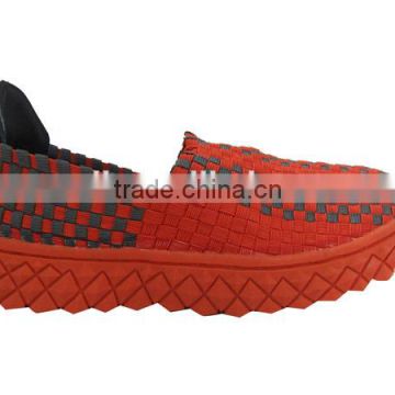 Comfort fashion woven elastic upper sport shoes knit upper