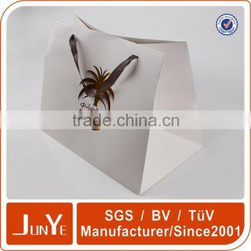 white kraft custom printing paper gift bags with handles