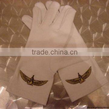 High quality Masonic White Cotton Gloves With Best Embroidery