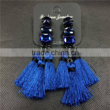 Fashion Tassel Stud Earrings For Women Luxury Crystal Jewelry New Design photo-2