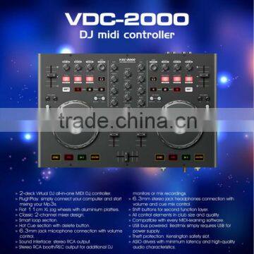 Manufactuer supply best sales VDC-2000M 2 Channel DJ Midi Controller