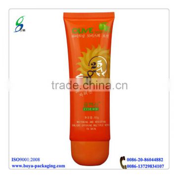 flat cosmetic tube for sunscreen cream