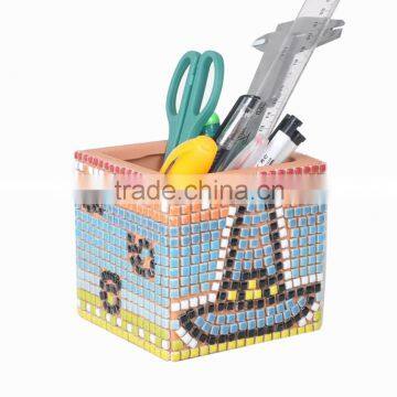 DIY Mosaic Craft Pattern Pen Holder Staionary