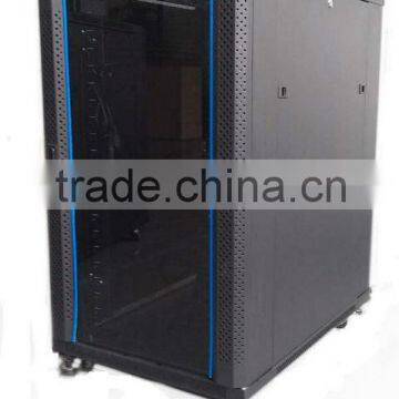 FUYUAN EM serials glass door network cabinet with vented metal edge