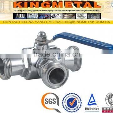 SS304/316 Stainless Steel Sanitary 3 Way Ball Valve 4 Inch