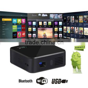 E05 Mini WiFi Bluetooth DLP Projector Android 4.4.4 OS 1GB RAM 8GB ROM RK3128 Quad Core 120LM 854*480 Pixels for Home Office