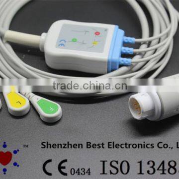 Compatible with Philips Patient Monitor ECG 3 Lead Cable and leadwires IEC