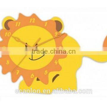 cheap plastic wall clocks colorful Lion wall clock