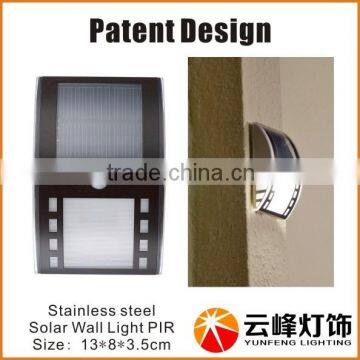 2014 New Patent Design Stainless Steel Led Solar Wall Light Solar Wedge Light PIR Solar PIR Wall Light photo-3