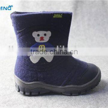 blue fashion wool felt baby shoes