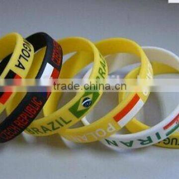 custom printed logo silicone / rubber/ soft PVC wrist band /bracelet /arm band for decoration