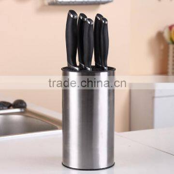 6pcs Kitchen Knife Set Silicone Soft Touch Handle Kitchen Knife Set With S.s Utility Knife Block Block Knife Set photo-5