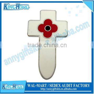 Promotional red cross mens lapel pins