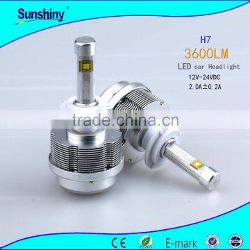 Led high power canbus led car headlight H4 H7 H8 H9 H11 9005 9006, 3600 lumen h7 led headlight