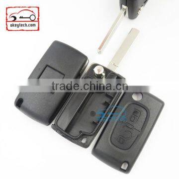 High Quatity Citroen romote flip key shell 2 button VA2 blank NO battery place 0523 Citroen key shell