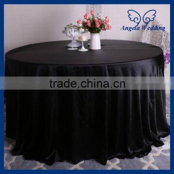 CL016A Cheap wholesale 120 round decorative wedding white satin table cloth