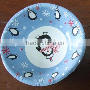 7" round disposable paper salad bowl