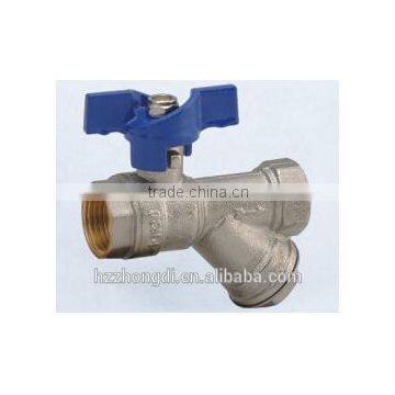 High Quality female/female brass ball valve with filter