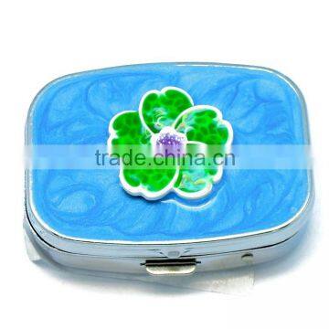 Portable Rectangle Metal Pill Box With 2 Compartment photo-2
