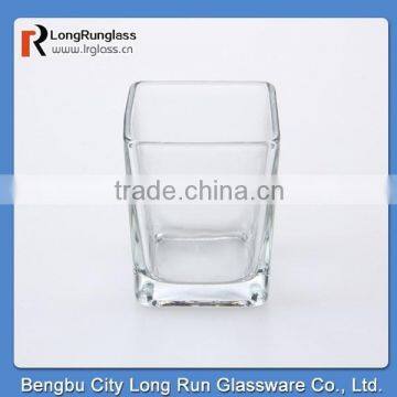 LongRun Best selling square glass candlestick in clear glassware wholesale