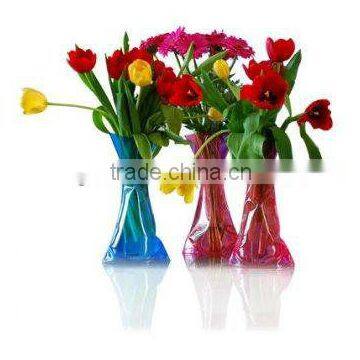 Hot selling chromatic plastic foldable flower vase