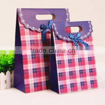 flat paper handle customized design shopping gift printed paper bag