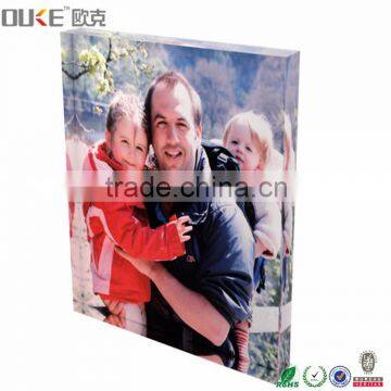 home decoration high thickness clear acrylic photo block wholesale