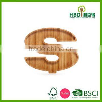 Hot New Products for 2016 Letter Bamboo Snack Tray Wholesale photo-4