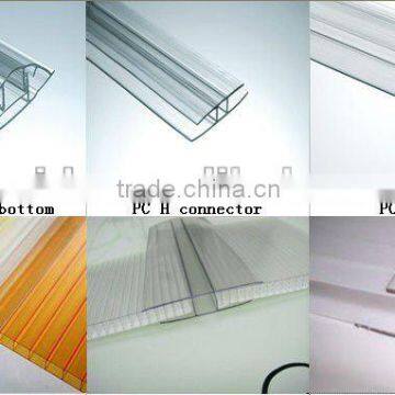 Jiasida polycarbonate sheet connector h and u profile/pc profile