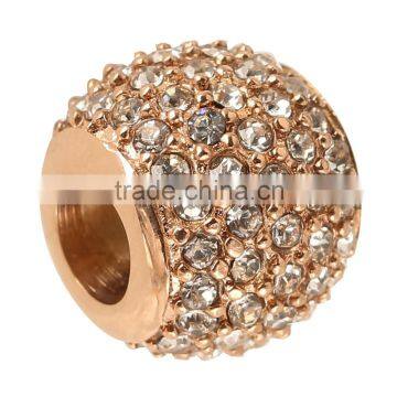 stainless steel rose gold crystal beads for wholesale