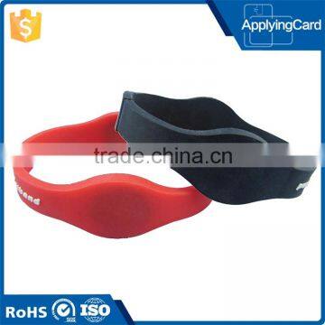 Customized NFC Ntag213 Silicone RFID fitness wristband for swimming pool