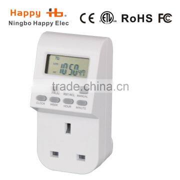 Timer Socket Plug-in with LCD Display 12/24 Hour 7 Days electronic Multi Function Digital Timer