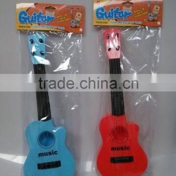 Musical instrument guitar toys cartoon intelligence guitar with light.Plastic toy Simulation 4-string guitar toys