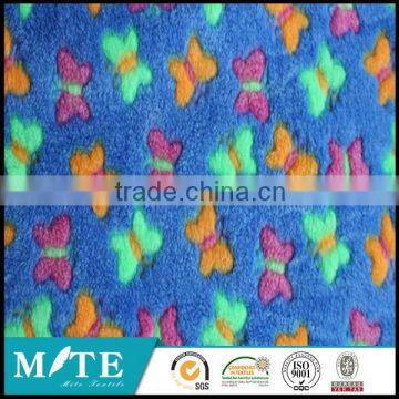 high quality 100% polyester coral fleece Butterfly jacquard fabric