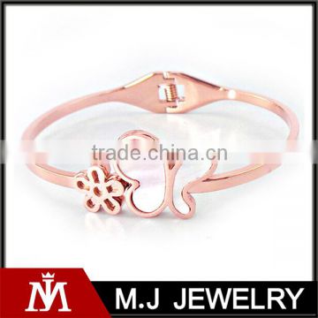 2016 summer elegant bracelet women stainless steel butterfly bangle with rose gold wedding jewelry