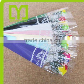 YiWu Transparent custom print plastic bopp flower sleeve