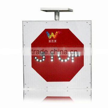 Waterproof Traffic LED Solar Powered Stop Sign Driveway Safety Flashing Light