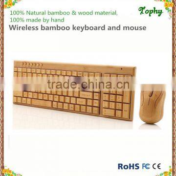 High end 2.4G wireless keyboard and mouse combo set supply cheap bamboo wireless keyboard and mouse