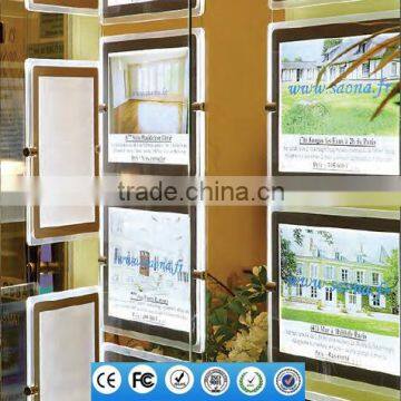 Advertising Window Real Estate Acrylic A3 A4 Led Signage Holder