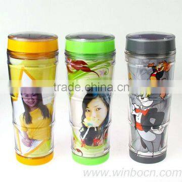 New plastic cartoon driving double-wall Cup/Mug DIY