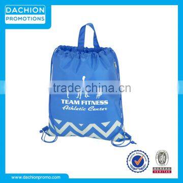 Nylon Chevron Drawstring Bags Backpack