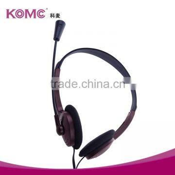 3.5mm connectors wired comunication, headband style noise cancelling stereo computer headphone headset with microphone