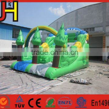 Green forest jungle jumper inflatable bouncer slide, forest water slide