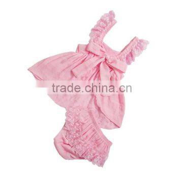 2016 New Design Princess Baby Girls Swing Top Set,children Clohting Set With Lace Shoulder Straps,kids Summer Wear Swing Outfit