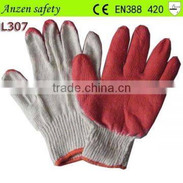 china supplier latex coated work gloves printed logo