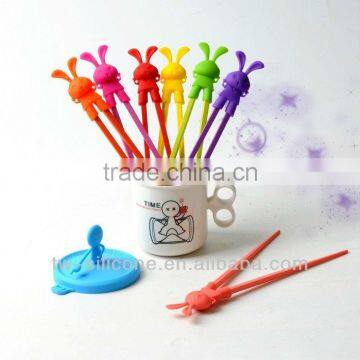 Kids learning training chopsticks with silicone holder