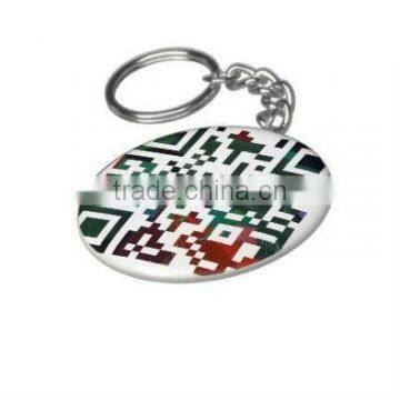 customized stainless steel qr code id tag key chain