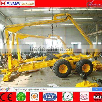 lumber trailer with hydraulic crane